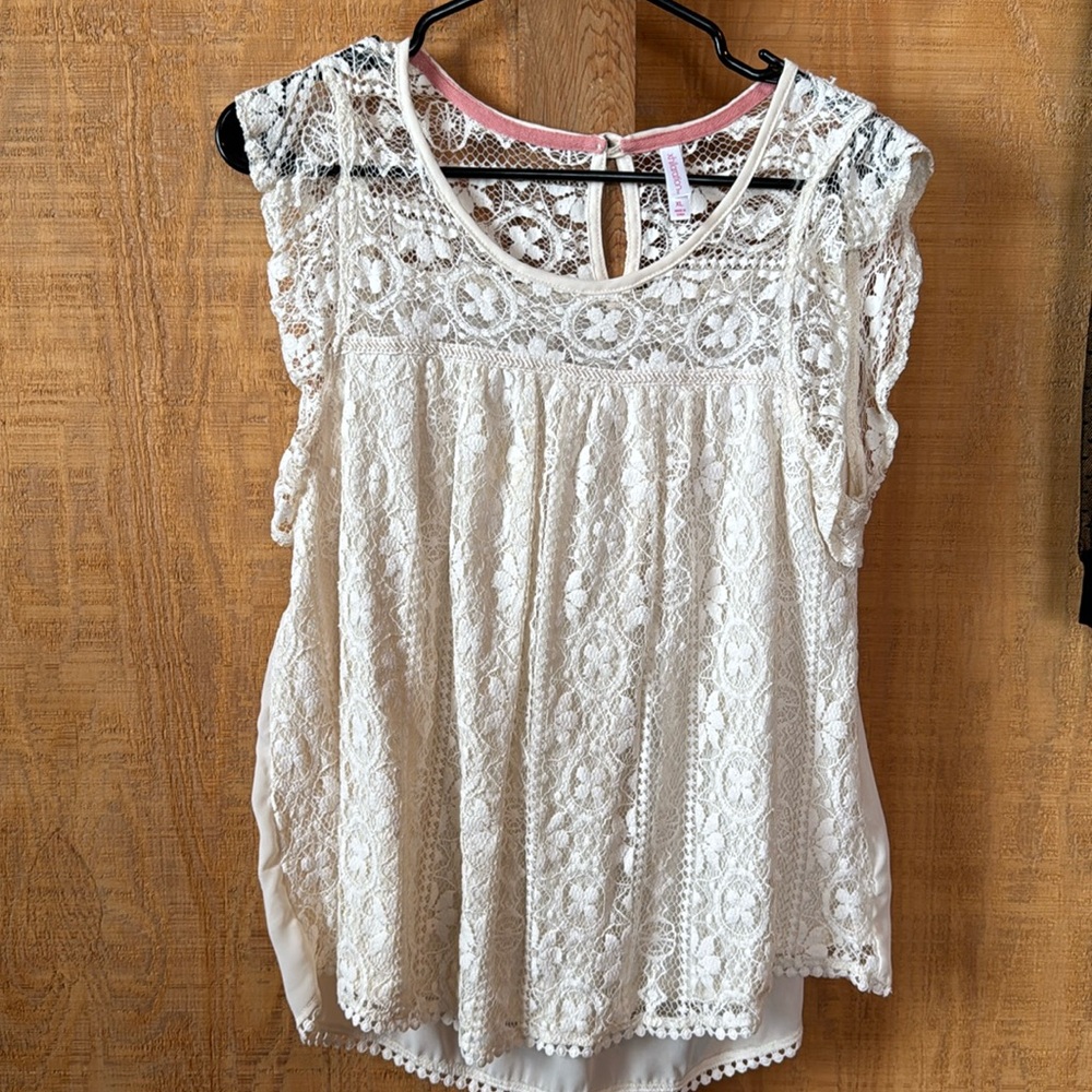 Off white lacy top